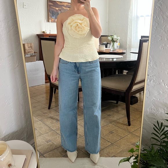 Revolve Romola Strapless Top in Cannoli Cream LPA - Picture 6 of 7